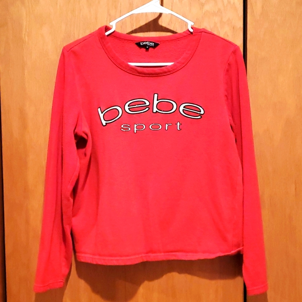 Bebe Sport, Size M, Red/Black and White Sweatshirt